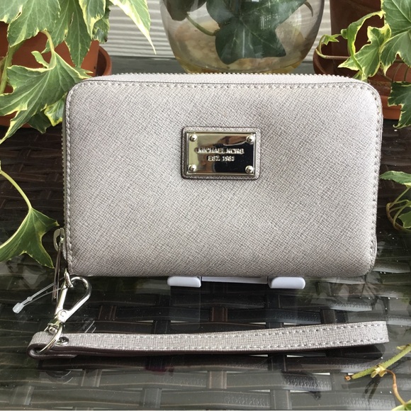 Michael Kors Handbags - Michael Kors Silver Wristlet Wallet NWOT
